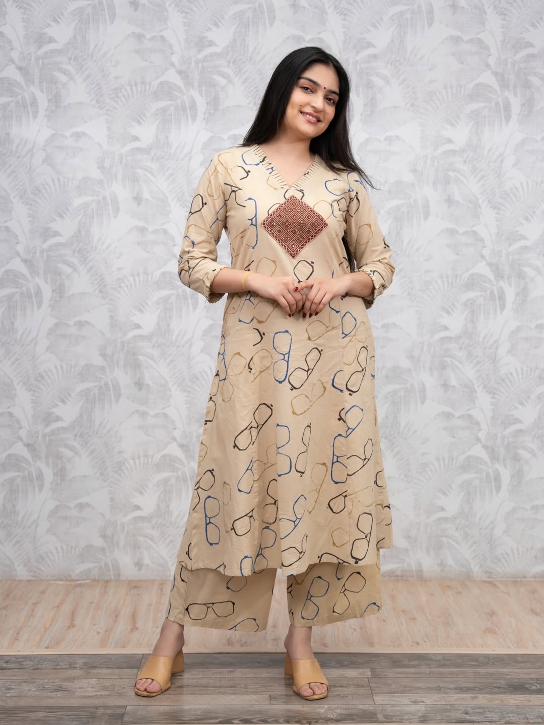 Heavy Cotton Embroidery Work Co-ord Set