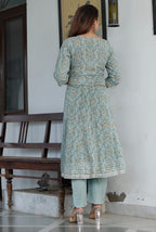 Women  Rayon Kurta Pant Dupatta Set  Grey