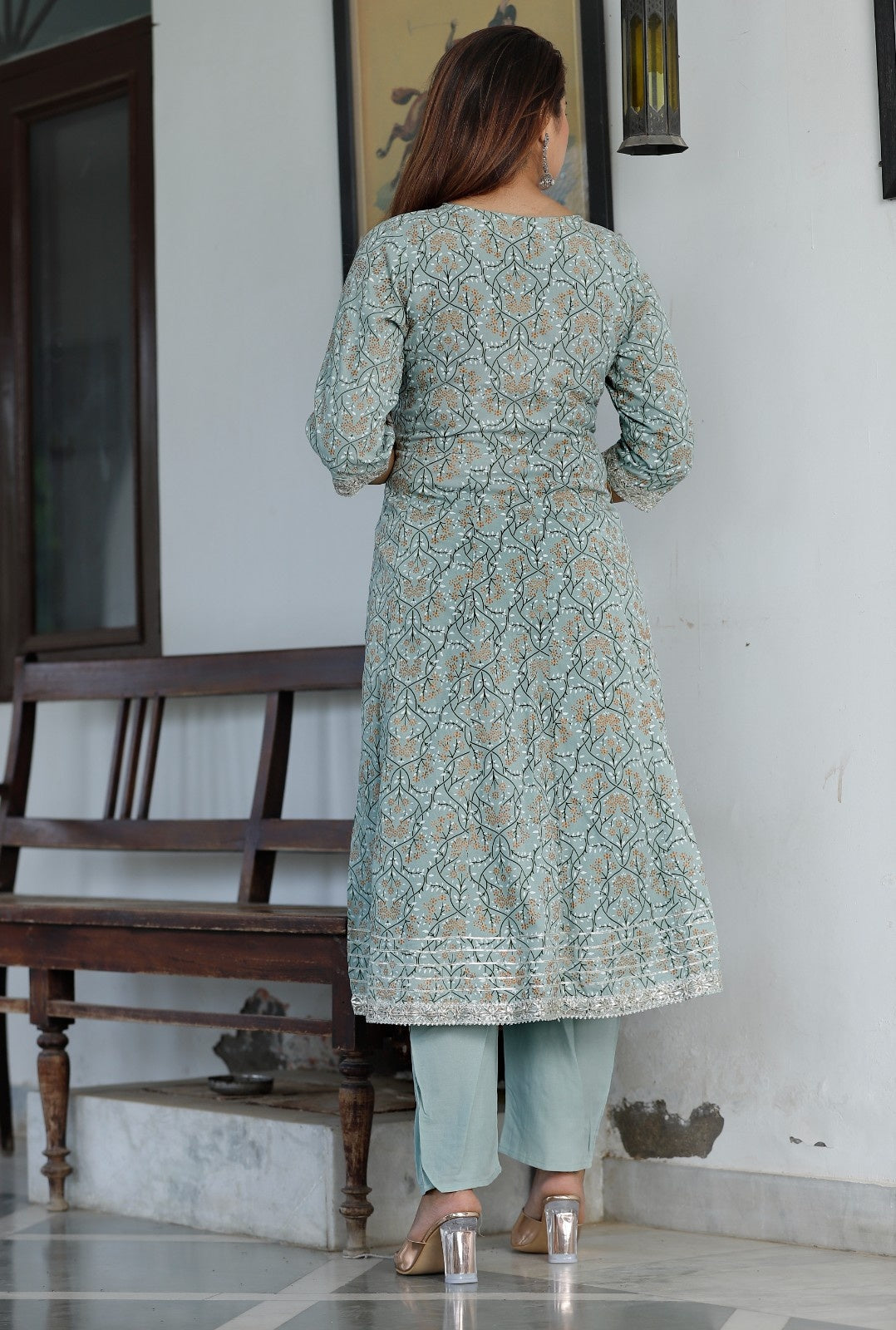 Women  Rayon Kurta Pant Dupatta Set  Grey