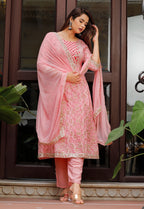 Women  Rayon Kurta Pant Dupatta Set