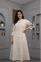 Off White Cotton Flex Kurta Set