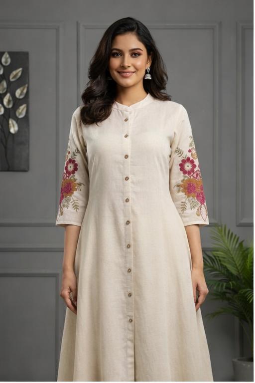 Off White Cotton Flex Kurta Set