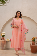 Peach Blossom Anarkali Suit Set