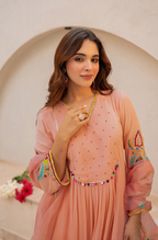 Peach Blossom Anarkali Suit Set