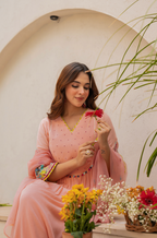 Peach Blossom Anarkali Suit Set