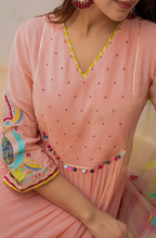 Peach Blossom Anarkali Suit Set