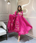 Beautiful Embroidery With Sequence Heavy Suit For Women