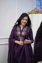 Beautiful Pure Cotton Super Dyed Embroidery Suit