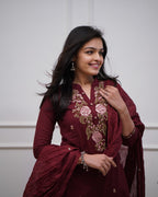 Beautiful Pure Cotton Super Dyed Embroidery Suit