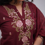 Beautiful Pure Cotton Super Dyed Embroidery Suit