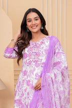 Multi Embroidered Kurta Set with Dupatta