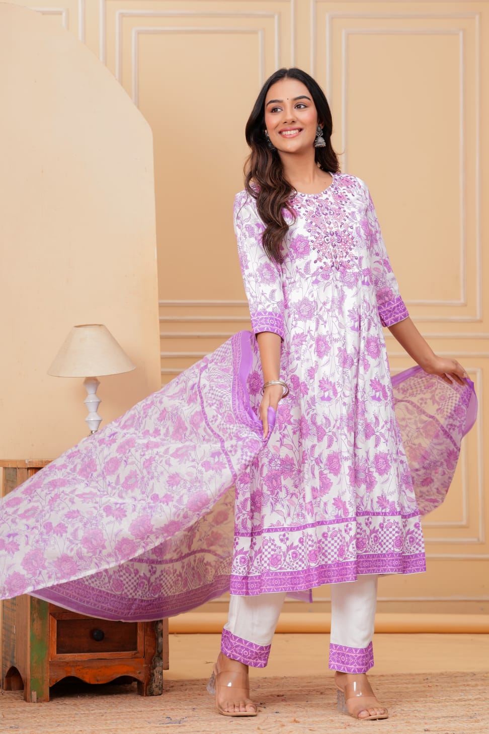 Multi Embroidered Kurta Set with Dupatta