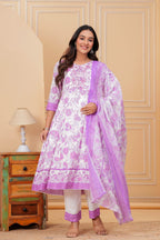 Multi Embroidered Kurta Set with Dupatta
