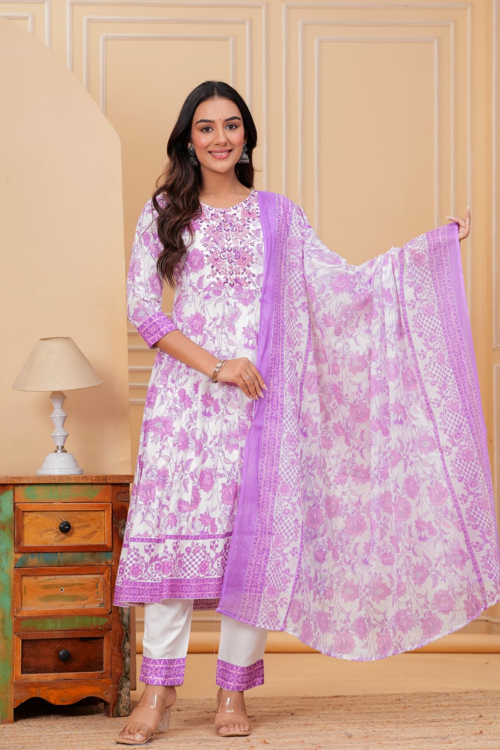 Multi Embroidered Kurta Set with Dupatta