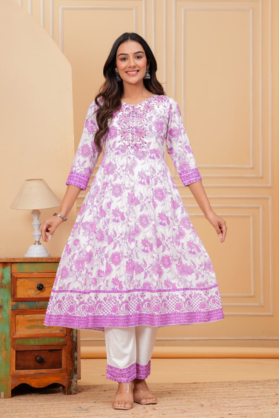 Multi Embroidered Kurta Set with Dupatta