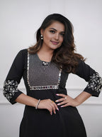 Off White Embroidered Cotton Kurta and Pant Set