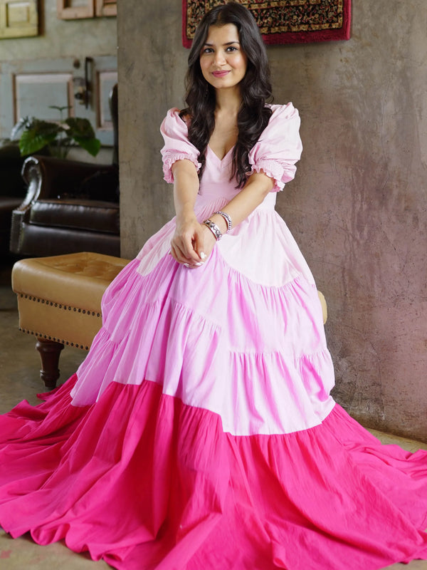 Pink Blush-Berry Ombre Tier Dress